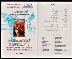 1987- Tunisie - Y & T 1091 - 6ème Championnat D'Afrique Des Nations De Volley-ball-   Prospectus - Volley-Ball