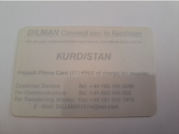 TURKEY/ KURDISTAN / DILMAN CONNECT YOU TO KURDISTAN / LIGHT SILVER/    NICE OLDER  PREPAID  CARD    **14386** - Turquie