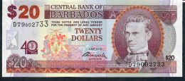 BARBADOS   P72   20  DOLLARS  2 MAY 2012  #D79 FIRST PREFIX ! #002733 Signature 6   UNC. - Barbades