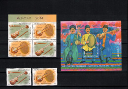 Azerbaijan 2014 Europa Cept Set + 2x Set From Booklet + Block Postfrisch / MNH - 2014