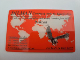 TURKEY/ KURDISTAN  DILMAN IS THE BEST/ EAGLE/ RED / HAWLER /       NICE OLDER  PREPAID  CARD    **14388** - Turquie