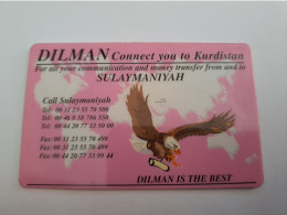 TURKEY/ KURDISTAN  DILMAN IS THE BEST/ EAGLE/ PINK  / SULAYMANIAH  /       NICE OLDER  PREPAID  CARD    **14389** - Turchia