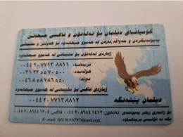 TURKEY/ KURDISTAN  DILMAN IS THE BEST/ EAGLE/ BLUE  /  ARABIC LETTERING/      NICE OLDER  PREPAID  CARD    **14390** - Turquie