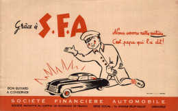 J2707 - BUVARD - Grâce à S.F.A - STÉ FINANCIÈRE AUTOMOBILE - GRENOBLE - Trasporti