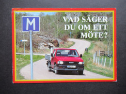 Motiv AK Schweden 1994 Trafikkort Mit Auto / Pickup Isuzu / Vad Säger Du Om Ett Möte? / Lämplig Mötesplats - Passenger Cars