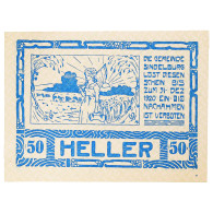Billet, Autriche, Sindelburg, 50 Heller, Village 1920-12-31, SPL Mehl:FS 999a - Autriche