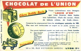 J2707 - BUVARD - CHOCOLAT De L'UNION - LYON 7ème - Images "LOUIS D'OR" - Kakao & Schokolade