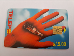 PERU   CHIPCARD   5,00 $ / COCA COLA / POLAR BEAR / TELEPOINT      Fine Used Card  ** 14435** - Pérou