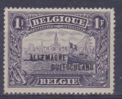 ALLEMAGNE OCCUPATION BELGE - 14  1F VIOLET NEUF* CHARNIERE LEGERE COTE 25 EUR - OC38/54 Belgische Besetzung In Deutschland