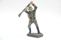 Durolin, German With Rifle, Vintage Toy Soldier, Prewar - 1930's, Like Elastolin, Lineol Hauser - Figurines