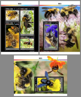 SIERRA LEONE 2023 MNH Bees Bienen Abeilles M/S+2S/S - IMPERFORATED - DHQ2330 - Abeilles