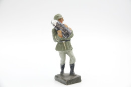Schusso Germany, German With Shell, Vintage Toy Soldier, Prewar - 1930's, Like Elastolin, Lineol Hauser, Durolin - Figurines