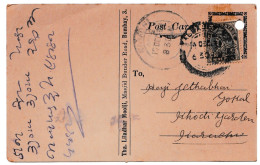 INDIA NINE PIES POSTCARD 1932 Georg V Slogan Cancellation Old Postcard Rare. - Cartes Postales