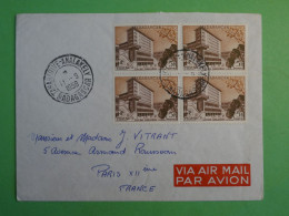 BW17  MADAGASCAR   BELLE  LETTRE  1958 TANANA . A   PARIS  FRANCE +BLOC 4X5F +AFF. INTERESSANT+++ - Covers & Documents