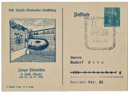 1956, 10 Pfg. Privat -GSK , HALLE A.S. " Ausstellung, R!,  # A7589 - Privatpostkarten - Gebraucht