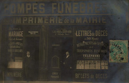 Paris 20ème * Carte Photo * Devanture Imprimerie De La Mairie COLOMBE BERNARD 83 Av Gambetta Pompes Funèbres - District 20