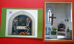 2 X Kapellendorf - Apolda - Kirche St. Bartholomäus - Altar Kanzel Wandmalerei - Thüringen - Apolda