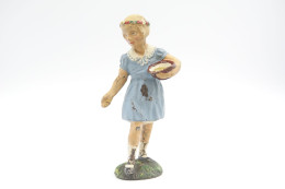 Elastolin, Lineol Hauser, Girl Feeding Goose N°4071, Vintage Toy 1930's - Small Figures