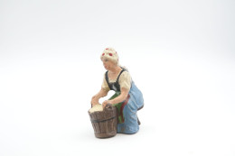 Elastolin, Lineol Hauser, Girl Milking Cow N°4071, Vintage Toy 1930's - Figurini & Soldatini