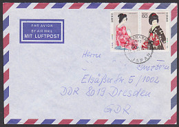 Japan Nippon TAKANAWA Brief Nach Der DDR Zusammendruck Der Sondermarken 60/60 - Brieven En Documenten