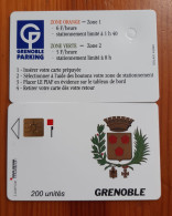 ANCIENNE CARTE A PUCE PIAF GRENOBLE 200 UNITES RARE T.B.E !!! - Tarjetas De Estacionamiento (PIAF)