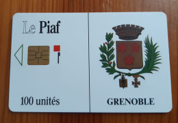 ANCIENNE CARTE A PUCE PIAF GRENOBLE 100 UNITES T.B.E !!! - Parkkarten