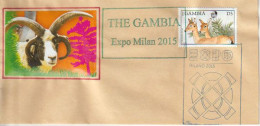 Faune Africaine. Antilope L'Oribi , Lettre Du Pavillon GAMBIA à L'EXPO UNIVERSELLE MILAN, Timbre Gambia - 2015 – Milan (Italie)