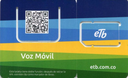 Lote TT236, Colombia, Tarjeta Telefonica, Phone Card, Sim Card, ETB, Voz Movil, 2012 - Kolumbien