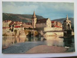 CP 74  Haute Savoie Ain SEYSSEL  Pont Suspendu Sur Le Rhône Et L'église SAINT Blaise 1964 - Seyssel