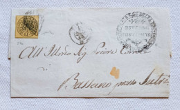 Governo Pontificio Busta Di Lettera Da Ronciglione Per Bassano 1864 Affrancata Con 4 Baj (siglata) - ...-1929 Voorfilatelie