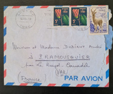 08 - 23  //  Togo - Lettre De Lomé - Fleurs - Gazelle à Destination Du Var - France - 1959 - Togo (1960-...)