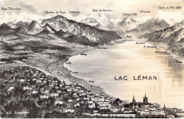 SUISSE - Lac Léman - Carte Illustrative - Carte Postale Ancienne - Autres & Non Classés