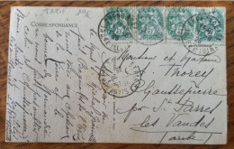 8 TP Type Blanc N°111 - 5c Vert 4 Oblitérés TAD Chenonceaux, Chaussepierre, Saint Parres Les Vaudes Tarif Postal 1926? - 1900-29 Blanc