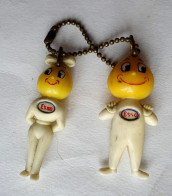 2 FIGURINES PORTE CLES ESSO M & Mme GOUTE D'HUILE  FIGURINE - Tim & Struppi