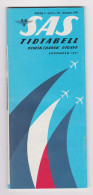 Scandinavian Airlines Carrier SAS Airline 1971 Norway, Denmark Summer Edition Timetable Schedule (39564) - Horarios