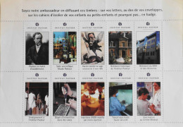 FRANCE - Bloc De 10 Vignettes - Institut Pasteur - BE - Vignettes De Fantaisie