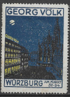 32-34 AM MARKT Werbemarke   Poster Stamp Georg Völk Würzburg VIGNETTE Reklamemarke Cinderella  - Erinnofilia