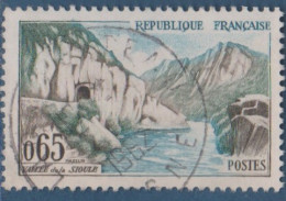Vallée De La Sioule, N° 1239, Petite Variété,sommets Bleus, ( V2307B/8.4) - Used Stamps