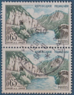 Vallée De La Sioule, N° 1239 X2, Petite Variété,sommets Bleus, ( V2307B/8.5) - Used Stamps