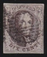 Belgie  .   OBP    .    10A     .    O     .    Gestempeld     .   /   .    Oblitéré - 1858-1862 Medaglioni (9/12)