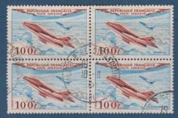 Avion Mystere IV, Bloc De 4, N° PA 30 , Petite Variété, Avion Dédoublé ( V2307B/11.3) - Used Stamps