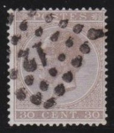 Belgie  .   OBP    .    19A  .   Perf.  15    .    O     .    Gestempeld     .   /   .    Oblitéré - 1865-1866 Profile Left