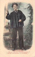 FOLKLORE - Homme Au Chapeau Melon - Carte Postale Ancienne - Costumi