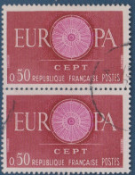 Europa, N° 1267,x2détaché  Petite Variété, Centre Rose ( V2307B/12.4) - Oblitérés