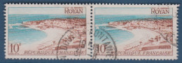 Royan N° 978 X2 Petite Variété, Liseré Bleu En Haut( V2307B/14.4) - Used Stamps