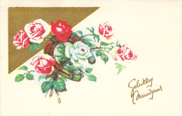 BONNE ANNEE - Gelukkig Niewjaar - Fleurs - Fer à Cheval - Illustration Non Signée - Carte Postale Ancienne - Nouvel An