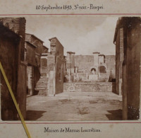 Photo 1893 Pompéi Maison De Marcus Lucrétius Tirage Albuminé Albumen Print - Alte (vor 1900)