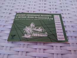 PRINCIPALI COMUNICAZIONI FRRROVIARIE E CAROZZE DIRETTE TRA SICILIA E NORD ITALIA 1969 - Europa