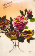 NOUVEL AN - Fleurs - Bouquet - Roses - Pensée - Carte Postale Ancienne - Nouvel An
