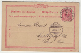 Allemagne // Etrangers // Entiers Postaux // Entier Postal De Reichspost Au Départ De Strassburg Pour Martigny-Ville - Otros & Sin Clasificación